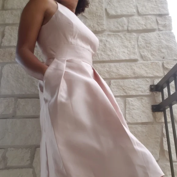 ALFRED SUNG Jewel Neck Satin Cocktail Dress - Picture 3 of 10